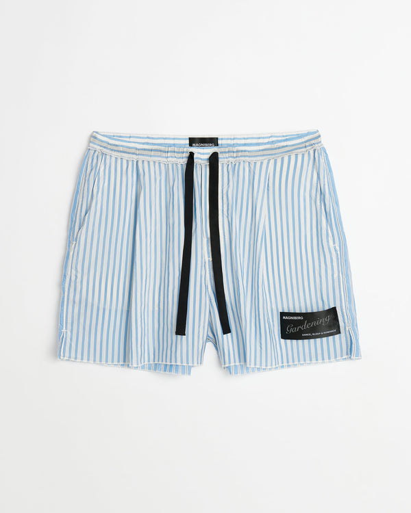 Tulip shorts | Blue stripes cupro